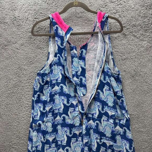 Lilly Pulitzer Size 16 Carlotta Stretch Shift Dress Joy Ride Elephant Coastal - Picture 11 of 12